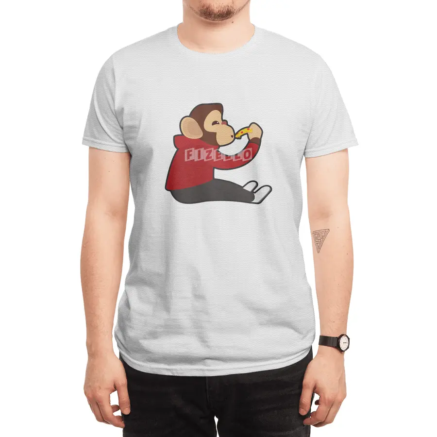 Monkey with Piece of Pizza Spor T-Shirt
