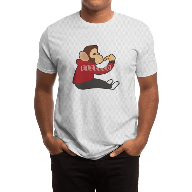Monkey with Piece of Pizza Spor T-Shirt