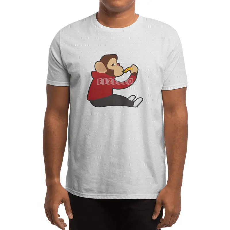 Monkey with Piece of Pizza Spor T-Shirt