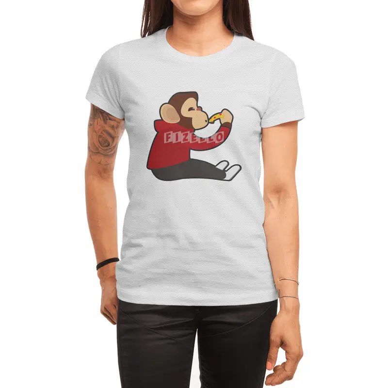 Monkey with Piece of Pizza Spor T-Shirt