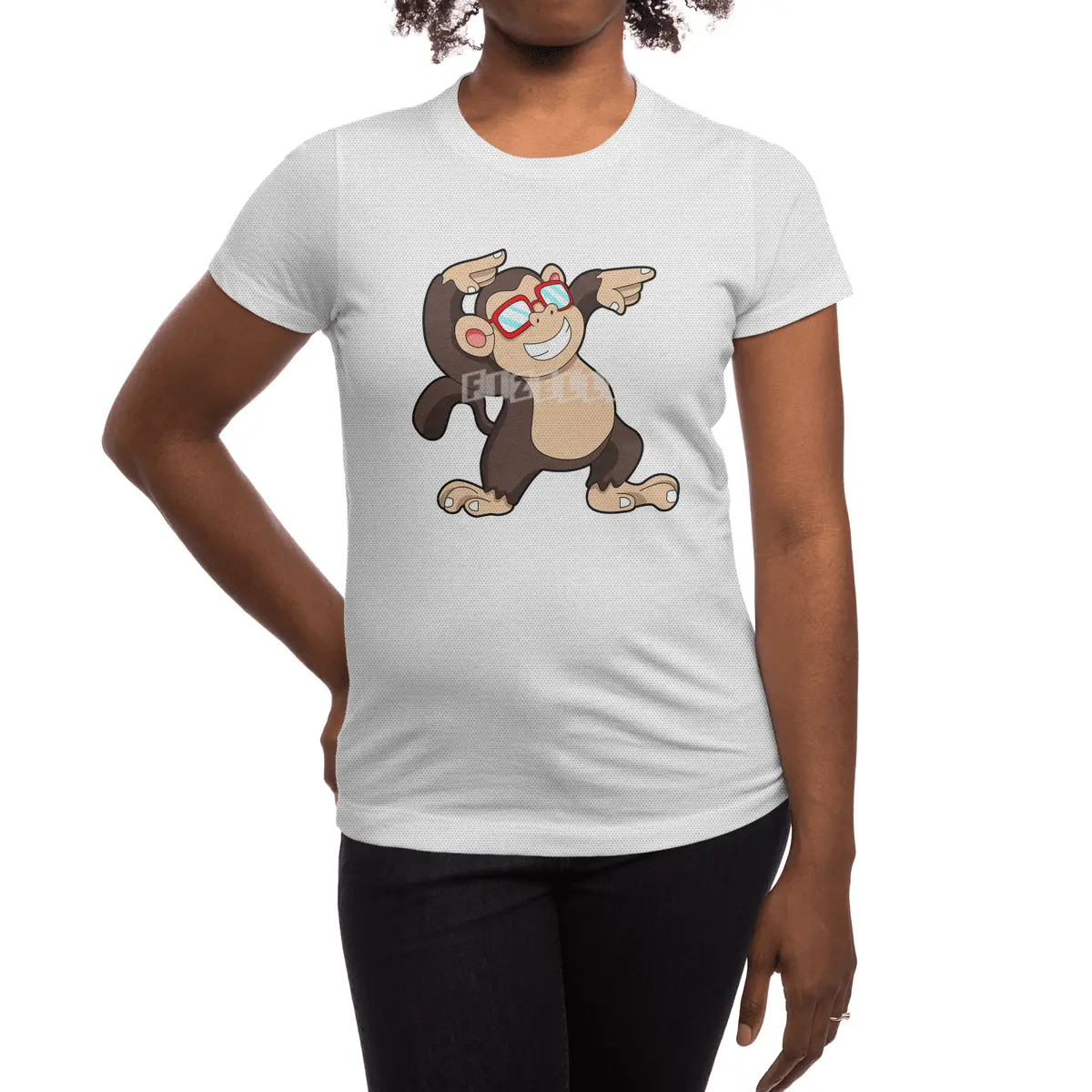 Monkey with Sunglasses Spor T-Shirt
