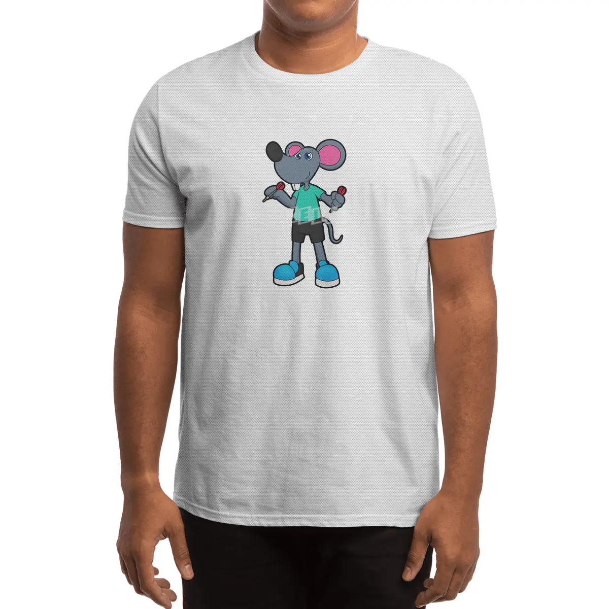Mouse as Dart player with Darts Spor T-Shirt