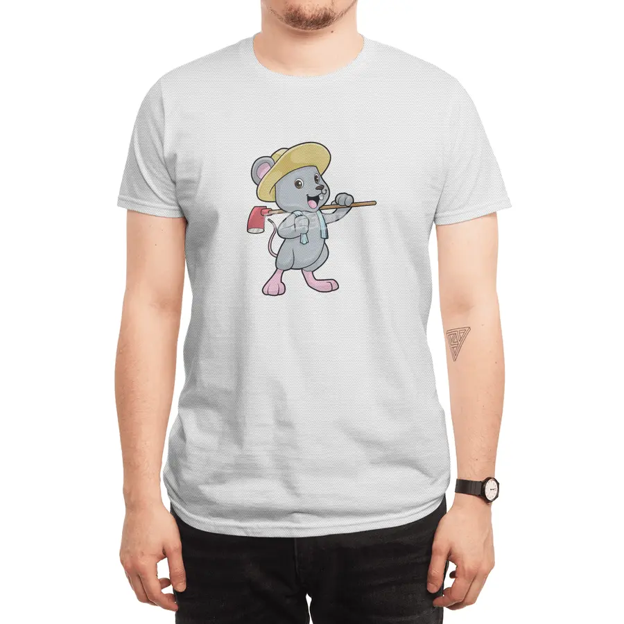Mouse as Farmer with Axe & Hat Spor T-Shirt