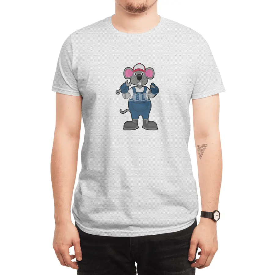 Mouse as Mechanic with Screw & Spanner Spor T-Shirt