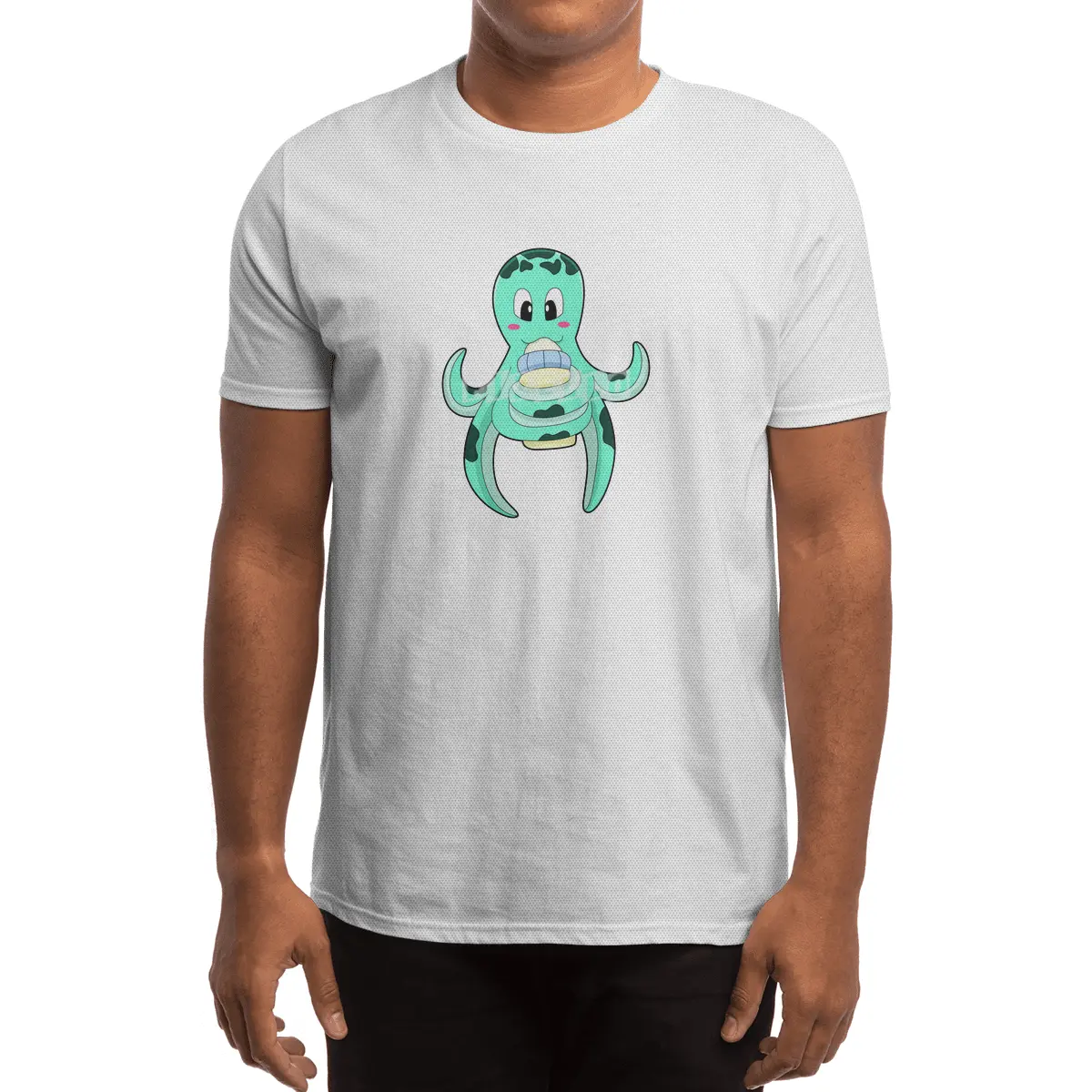 Octopus with Bottle of Milk Spor T-Shirt