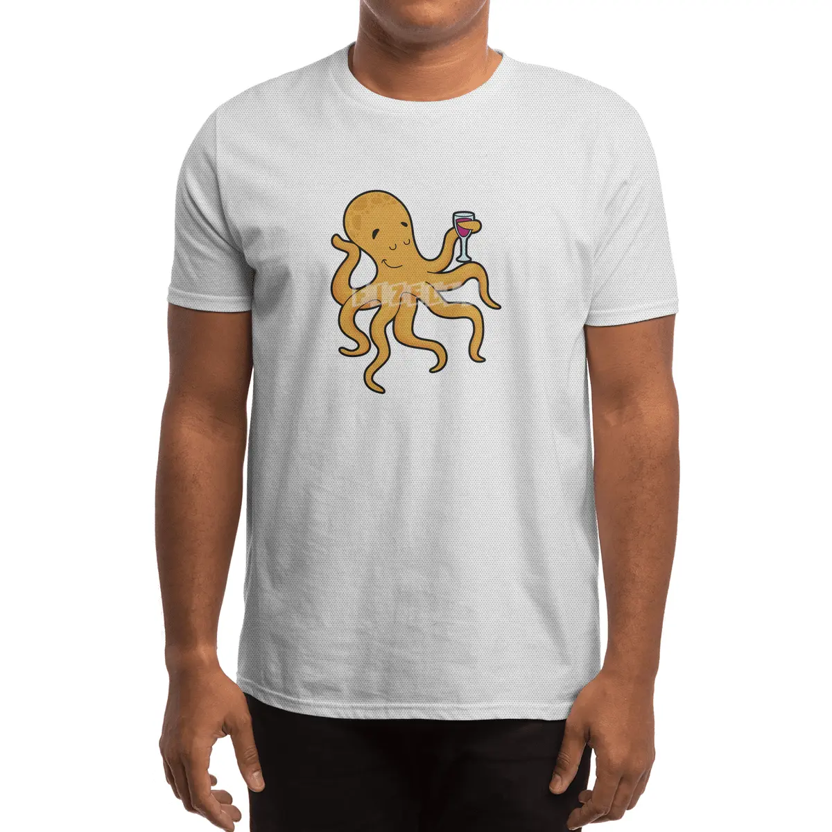 Octopus with Glass of Juice Spor T-Shirt