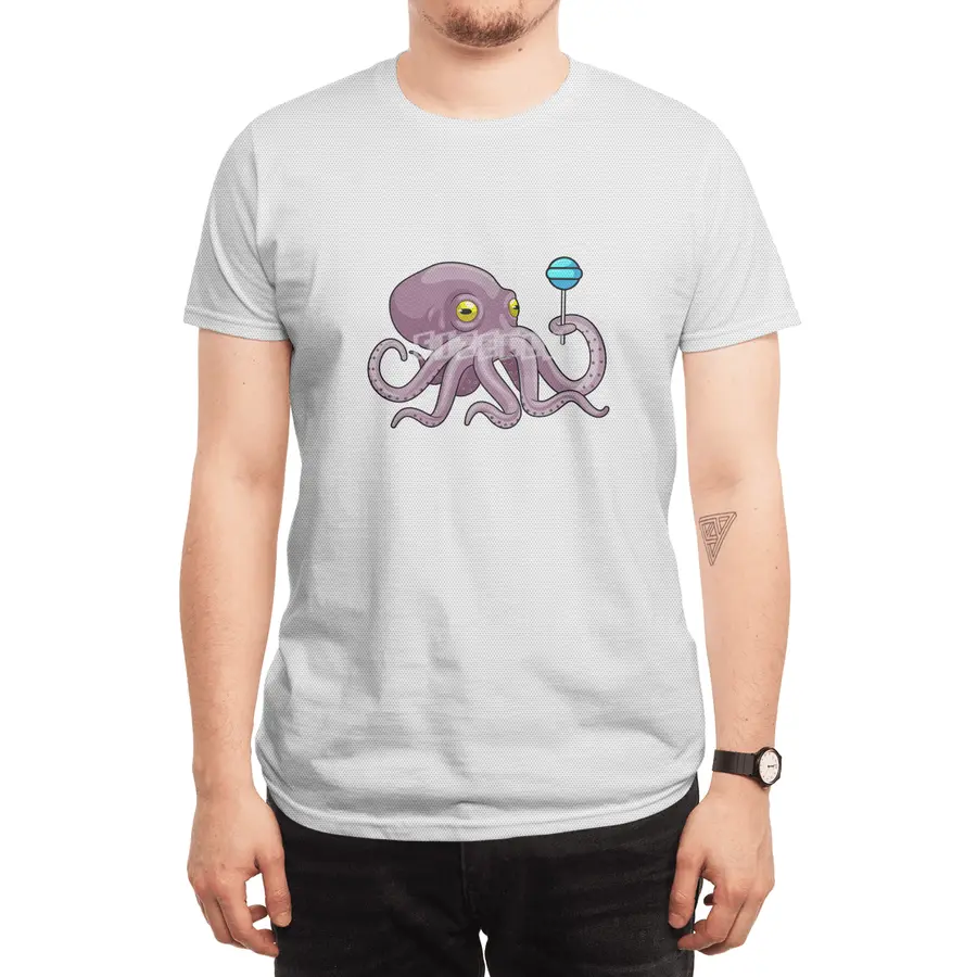 Octopus with Lollipop Spor T-Shirt