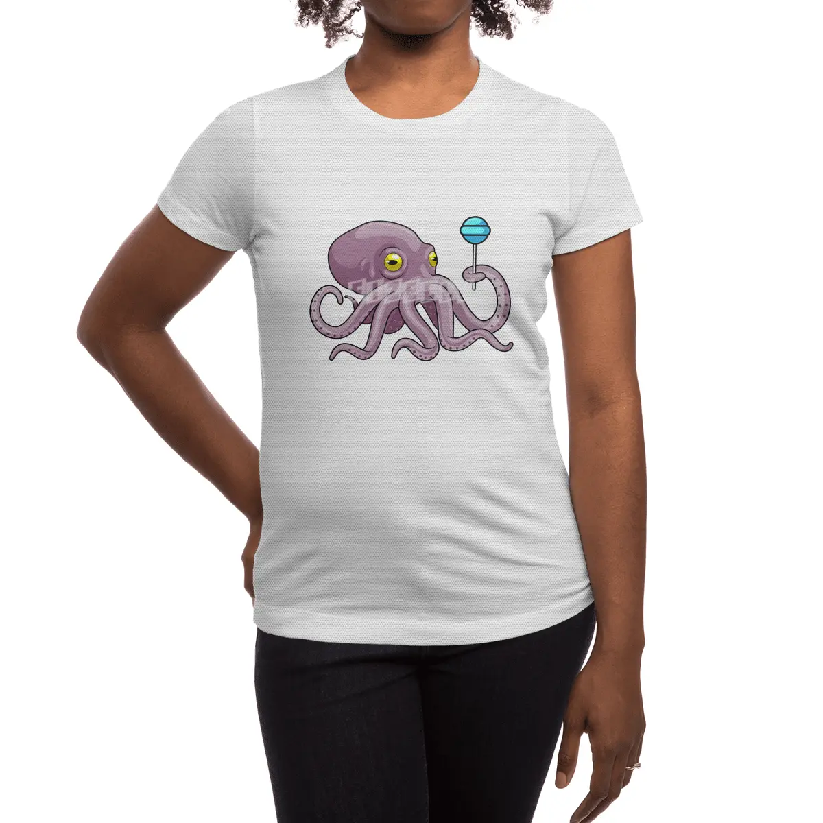 Octopus with Lollipop Spor T-Shirt