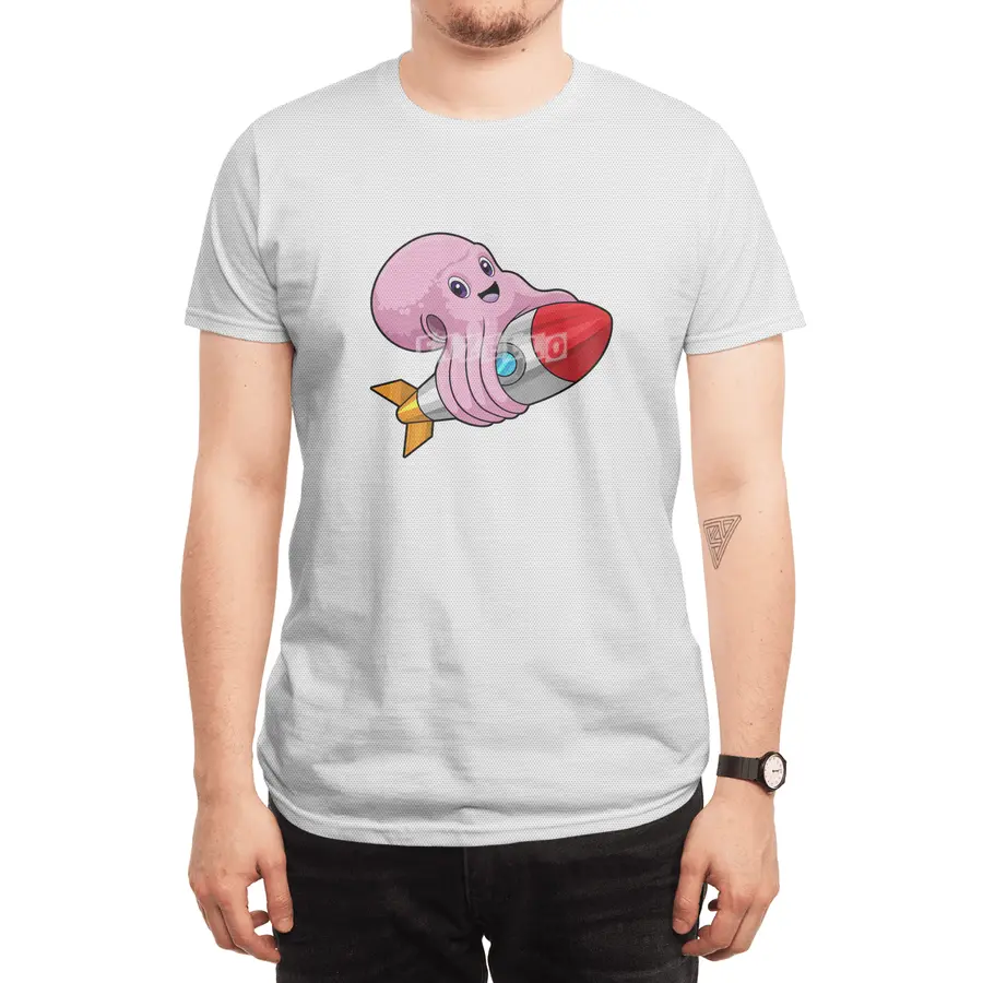 Octopus with Rocket Spor T-Shirt