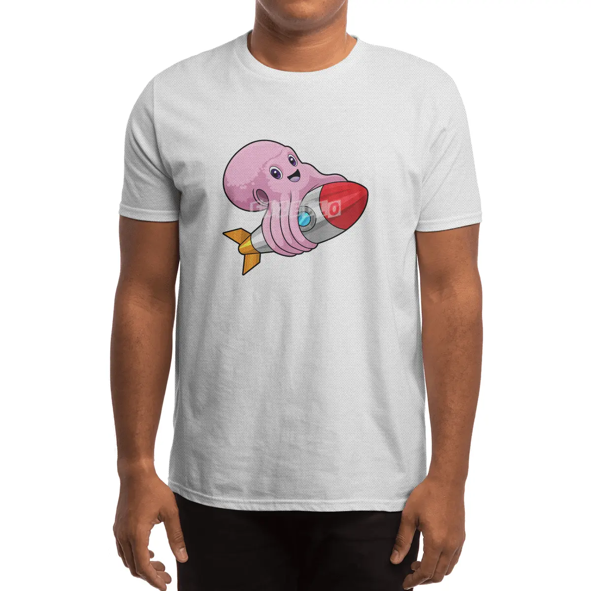 Octopus with Rocket Spor T-Shirt