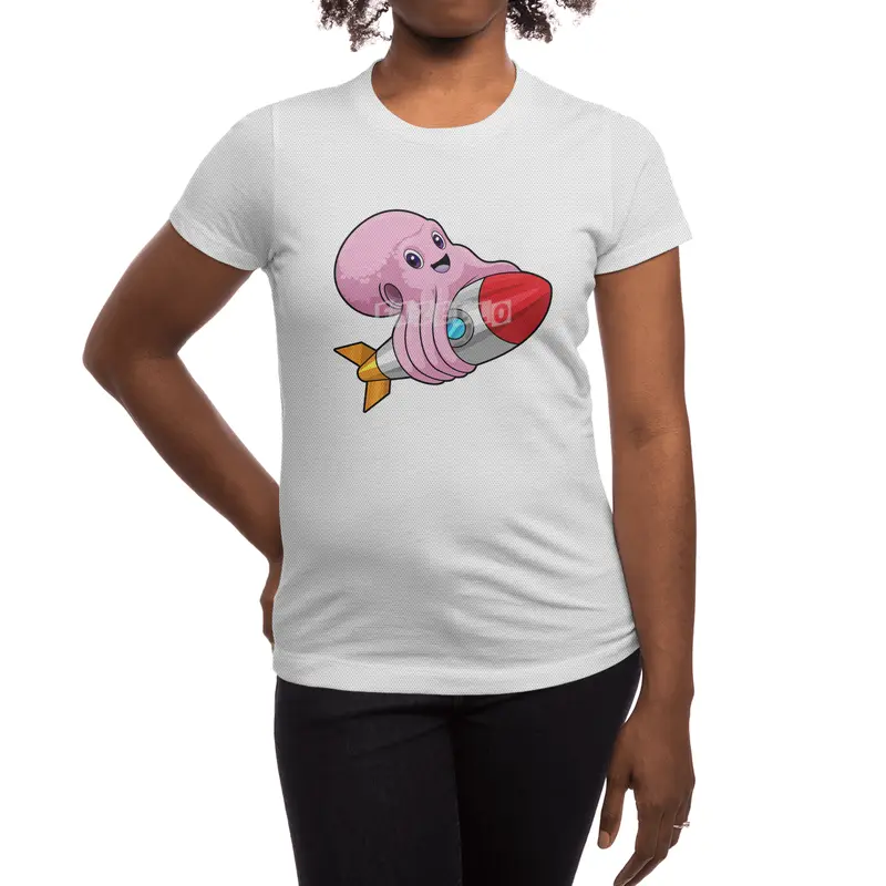 Octopus with Rocket Spor T-Shirt