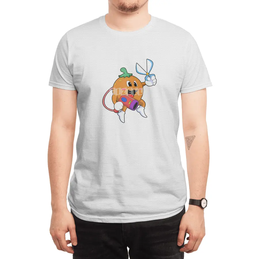 Orange as Hairdresser with Scissors & Hair dryer Spor T-Shirt