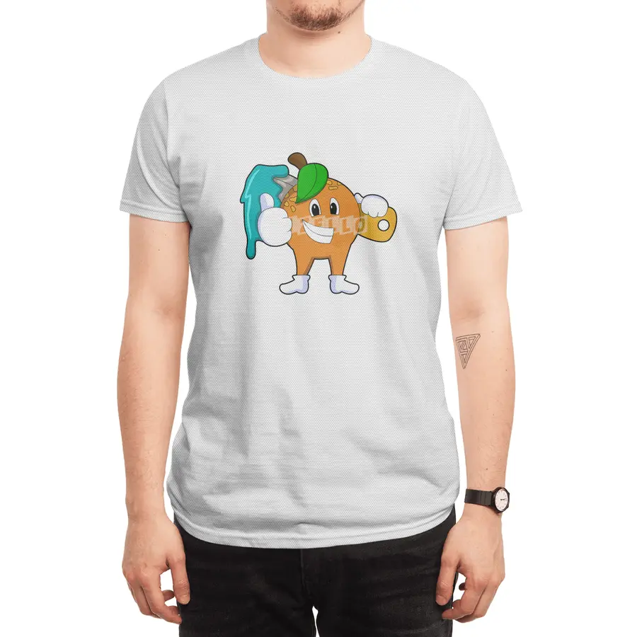 Orange as Painter with Paint brush Spor T-Shirt