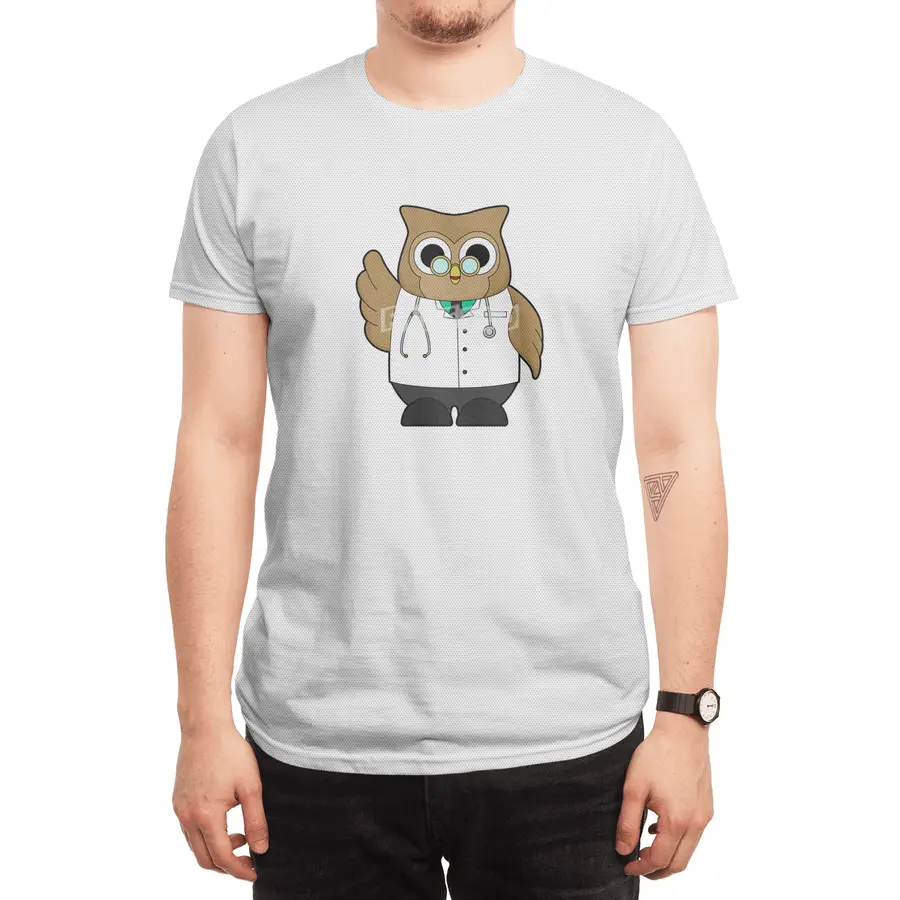 Owl as Doctor with Stetoscope Spor T-Shirt
