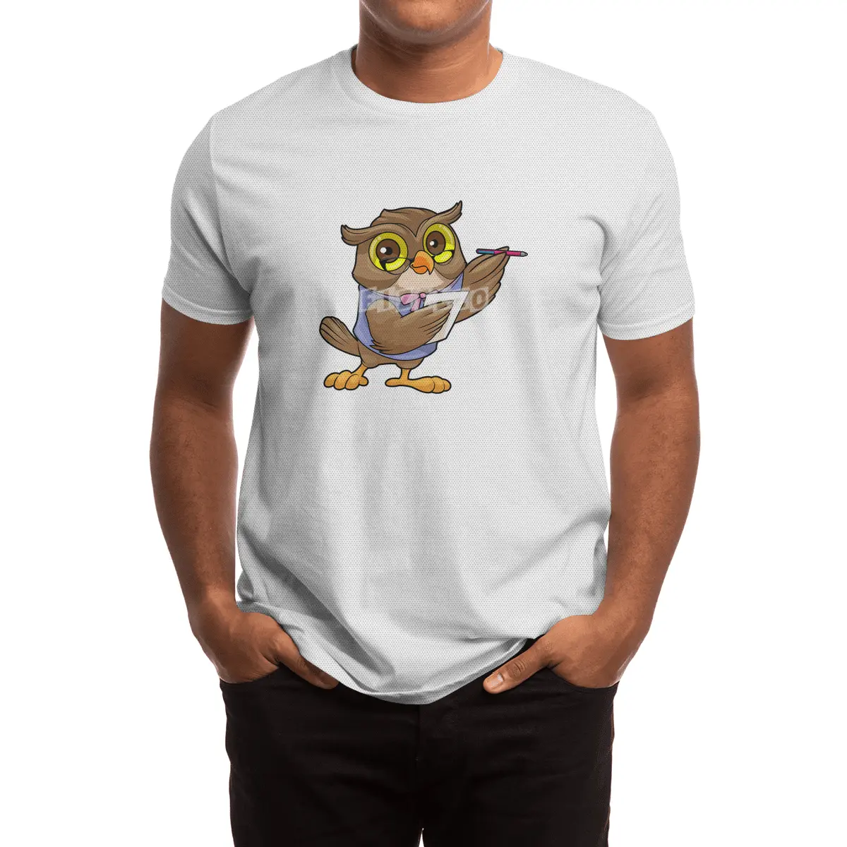 Owl as Secretary with Ballpoint pen & Note Spor T-Shirt