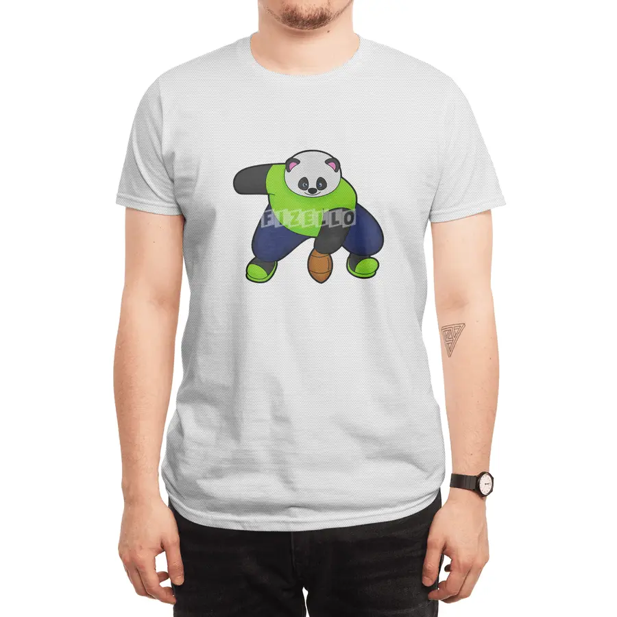 Panda as Football player with Football Spor T-Shirt