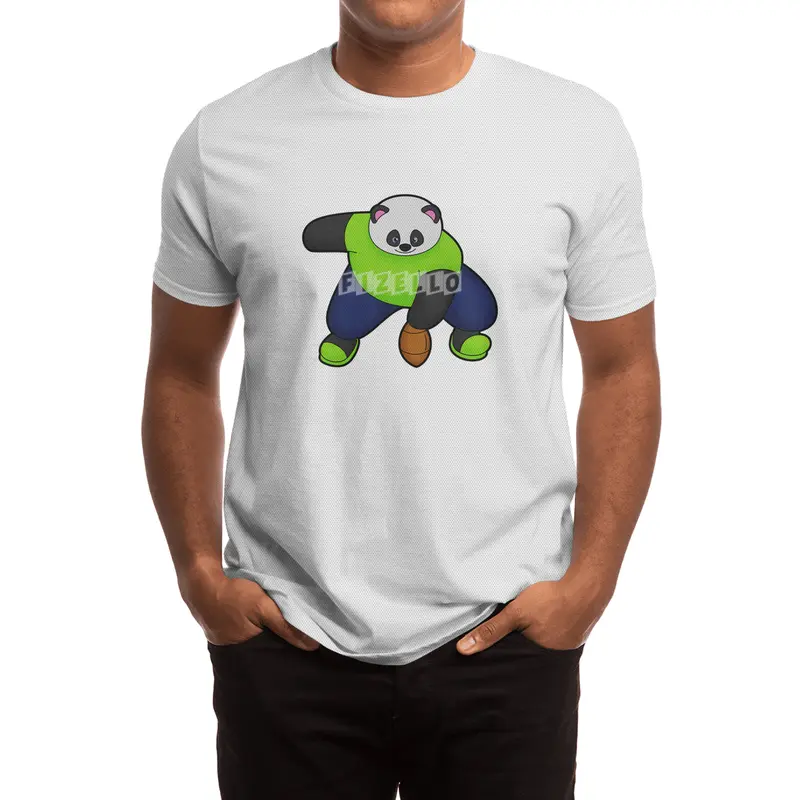 Panda as Football player with Football Spor T-Shirt