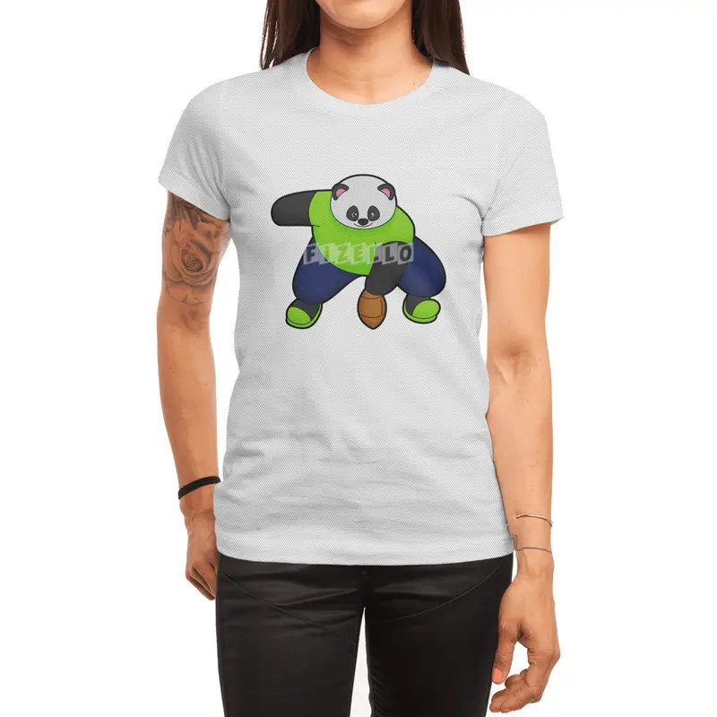 Panda as Football player with Football Spor T-Shirt