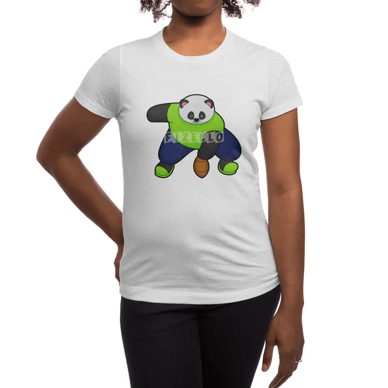 Panda as Football player with Football Spor T-Shirt