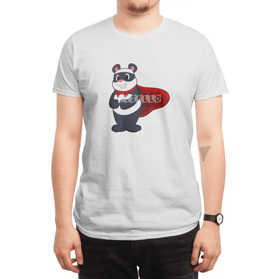 Panda as Hero with Mask & Cape Spor T-Shirt
