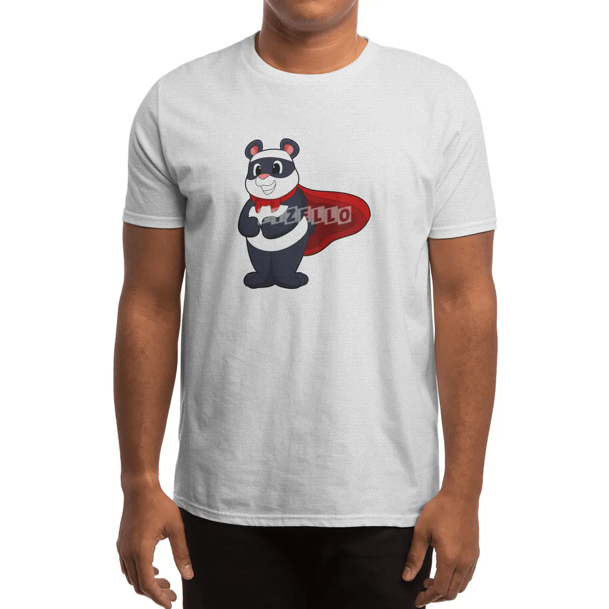 Panda as Hero with Mask & Cape Spor T-Shirt