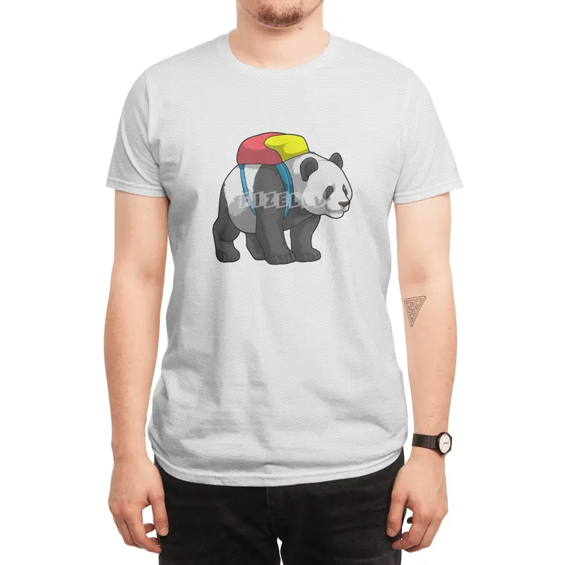 Panda as Hiker with Backpack Spor T-Shirt