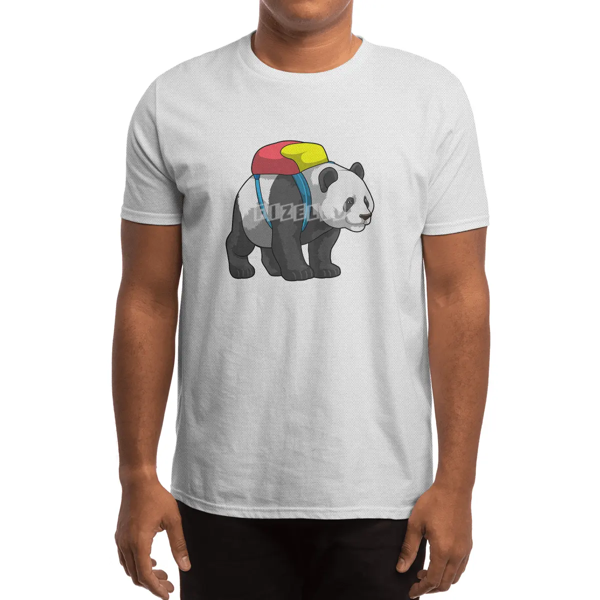 Panda as Hiker with Backpack Spor T-Shirt