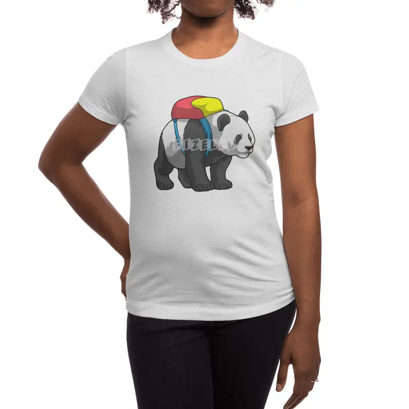 Panda as Hiker with Backpack Spor T-Shirt