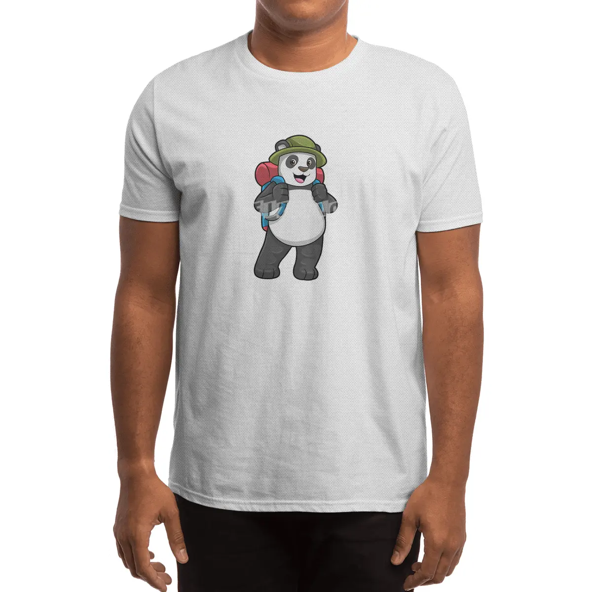 Panda as Hiker with Backpack Spor T-Shirt
