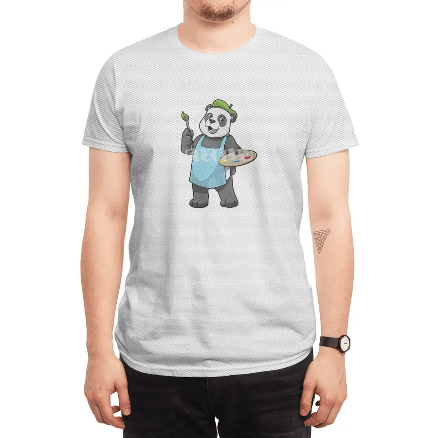 Panda as Painter with Brush & Colour Spor T-Shirt