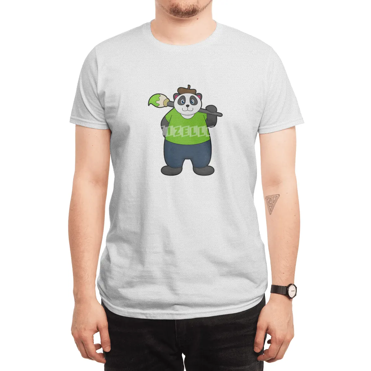 Panda as Painter with Paintbrush Spor T-Shirt