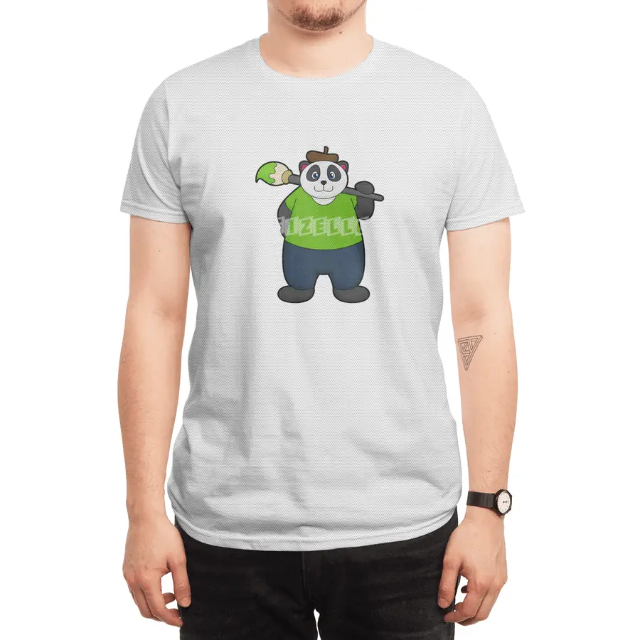 Panda as Painter with Paintbrush Spor T-Shirt