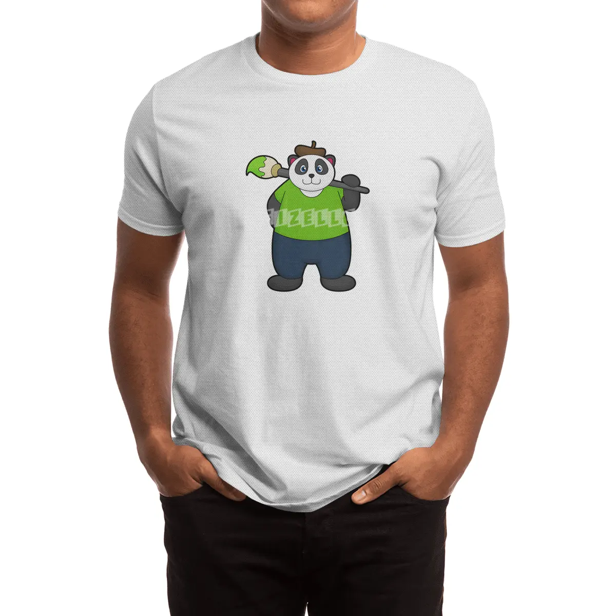Panda as Painter with Paintbrush Spor T-Shirt
