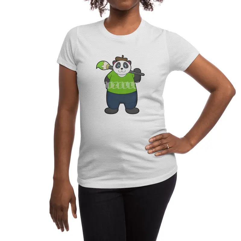 Panda as Painter with Paintbrush Spor T-Shirt