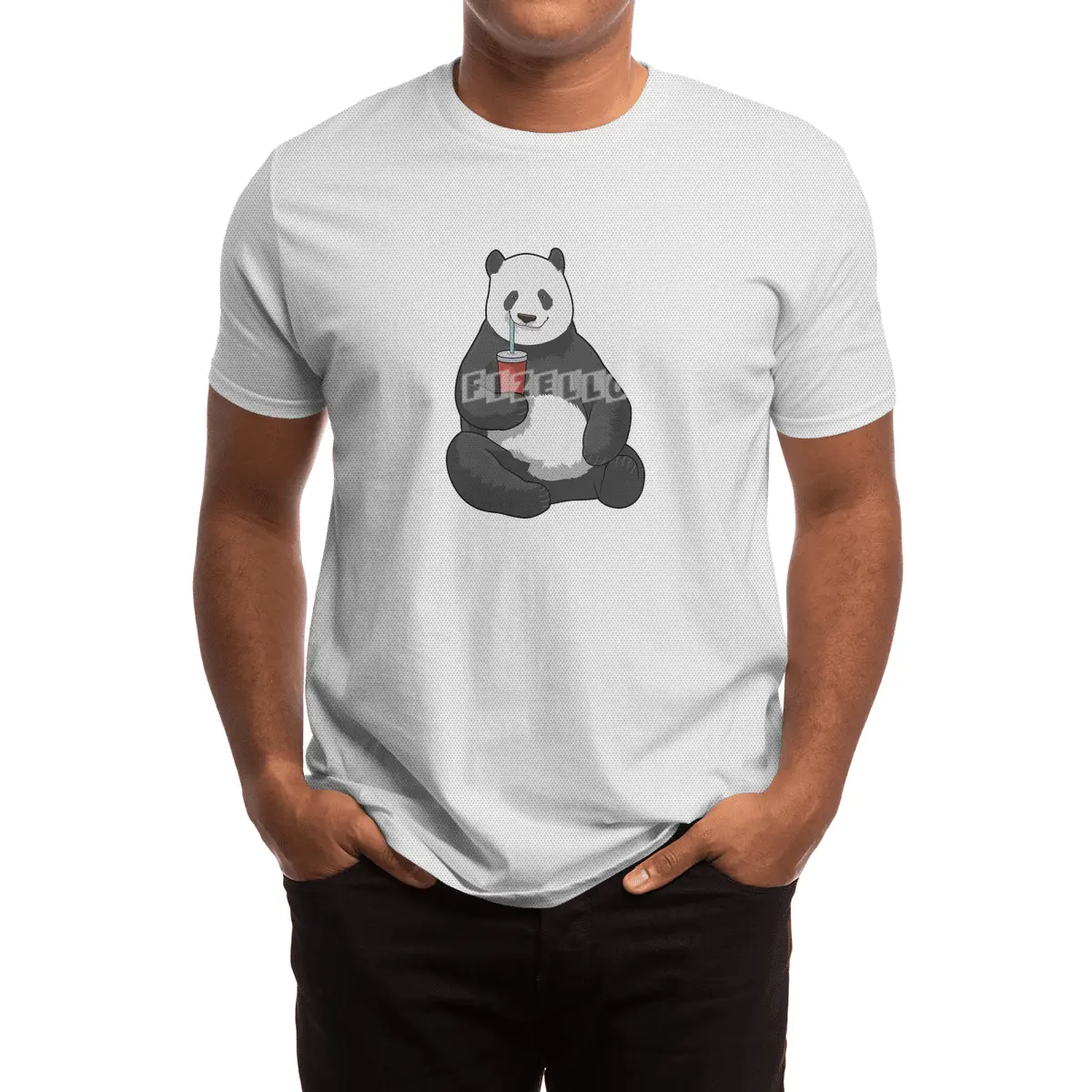Panda with Drink Spor T-Shirt