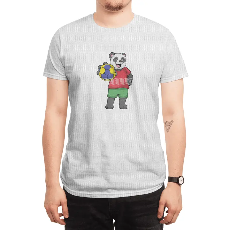 Panda with Handball Sports Spor T-Shirt