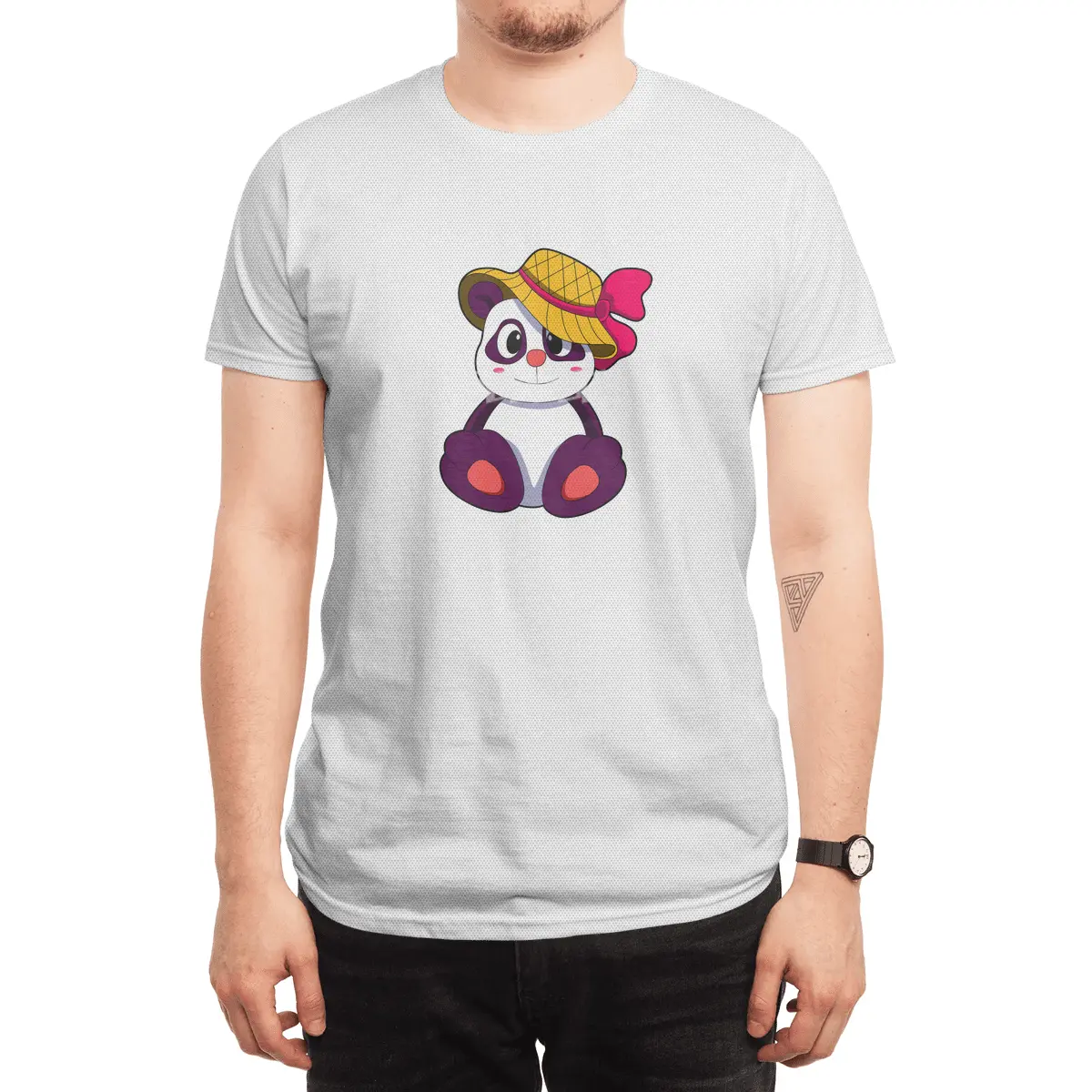 Panda with Hat Spor T-Shirt