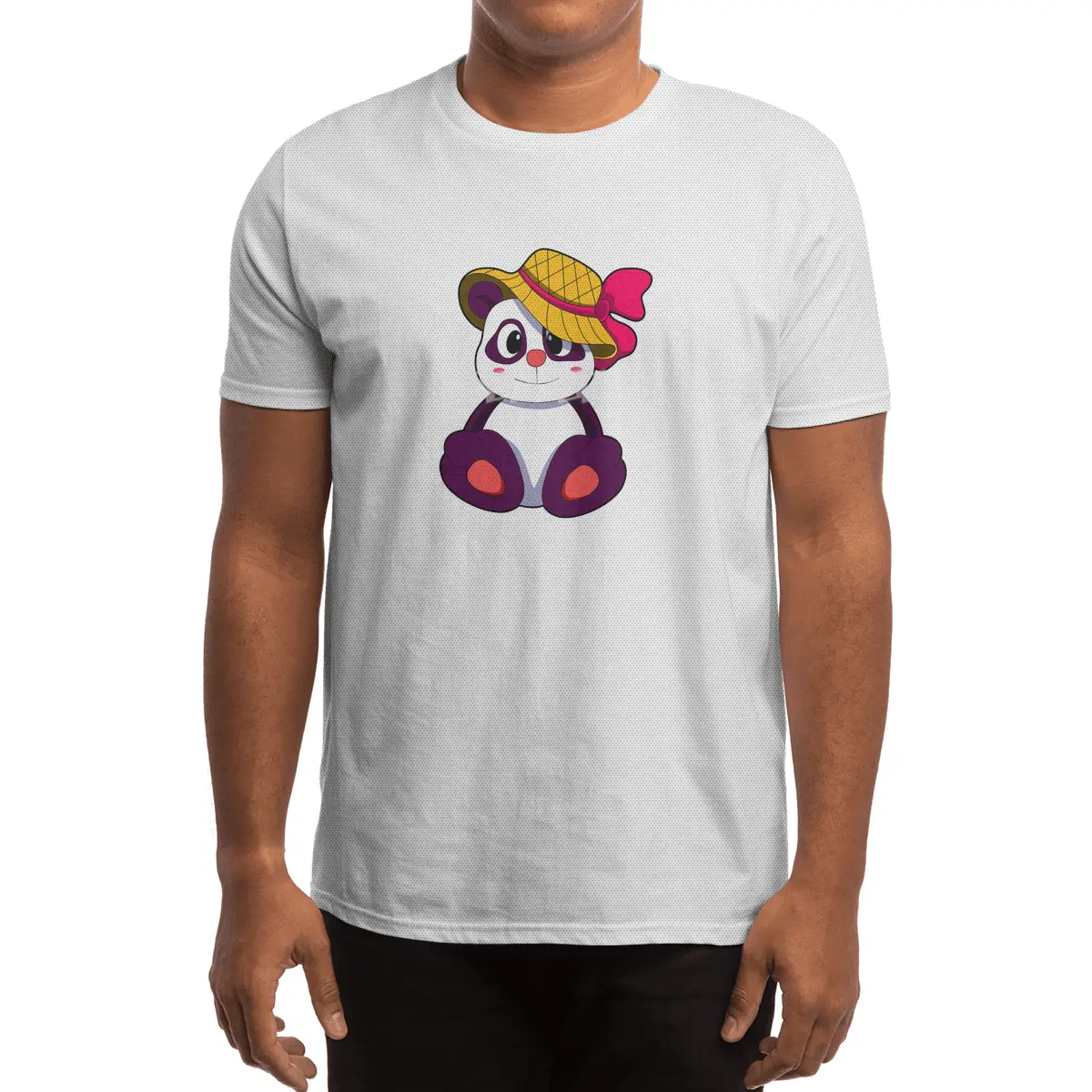 Panda with Hat Spor T-Shirt