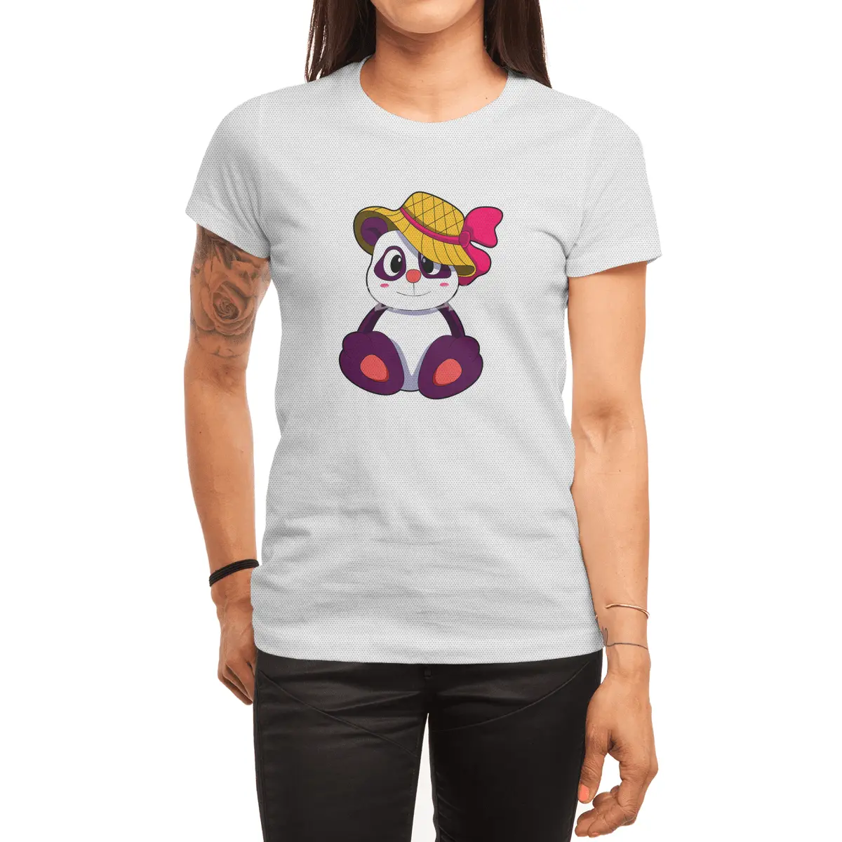 Panda with Hat Spor T-Shirt
