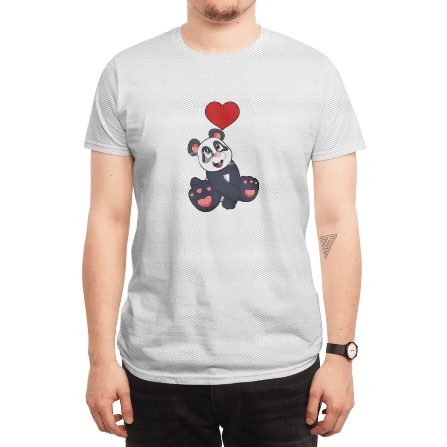 Panda with Heart Spor T-Shirt
