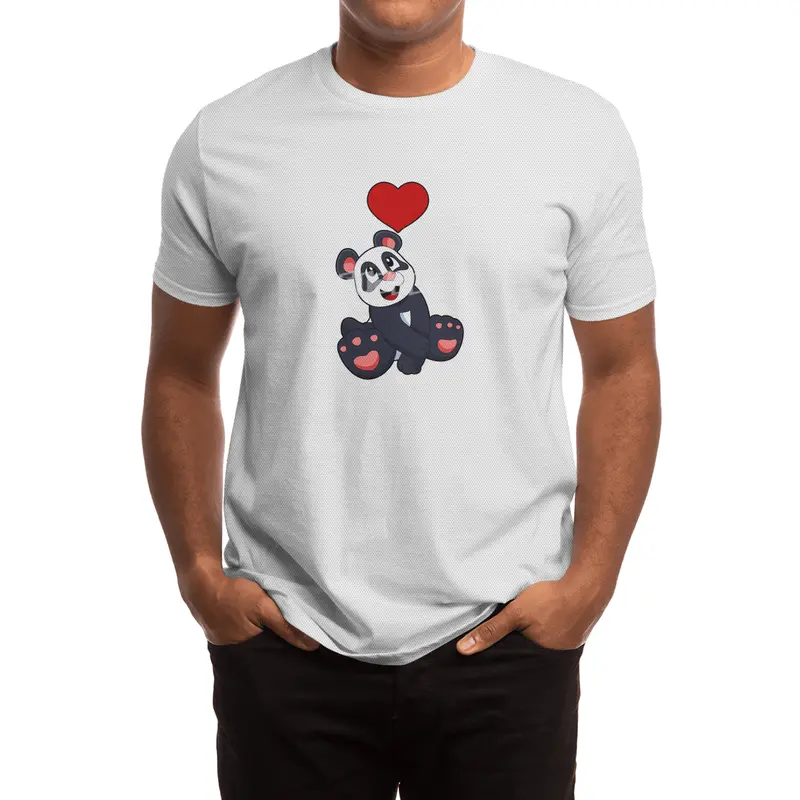 Panda with Heart Spor T-Shirt