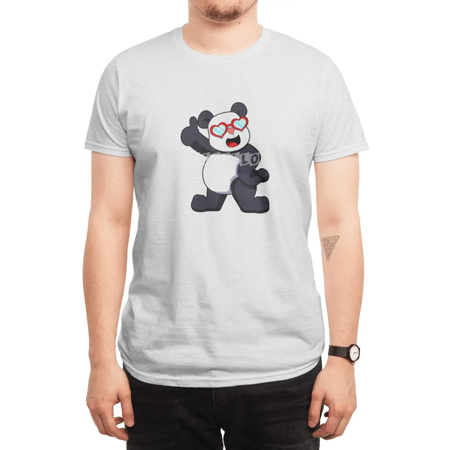 Panda with Heart as Glasses Spor T-Shirt