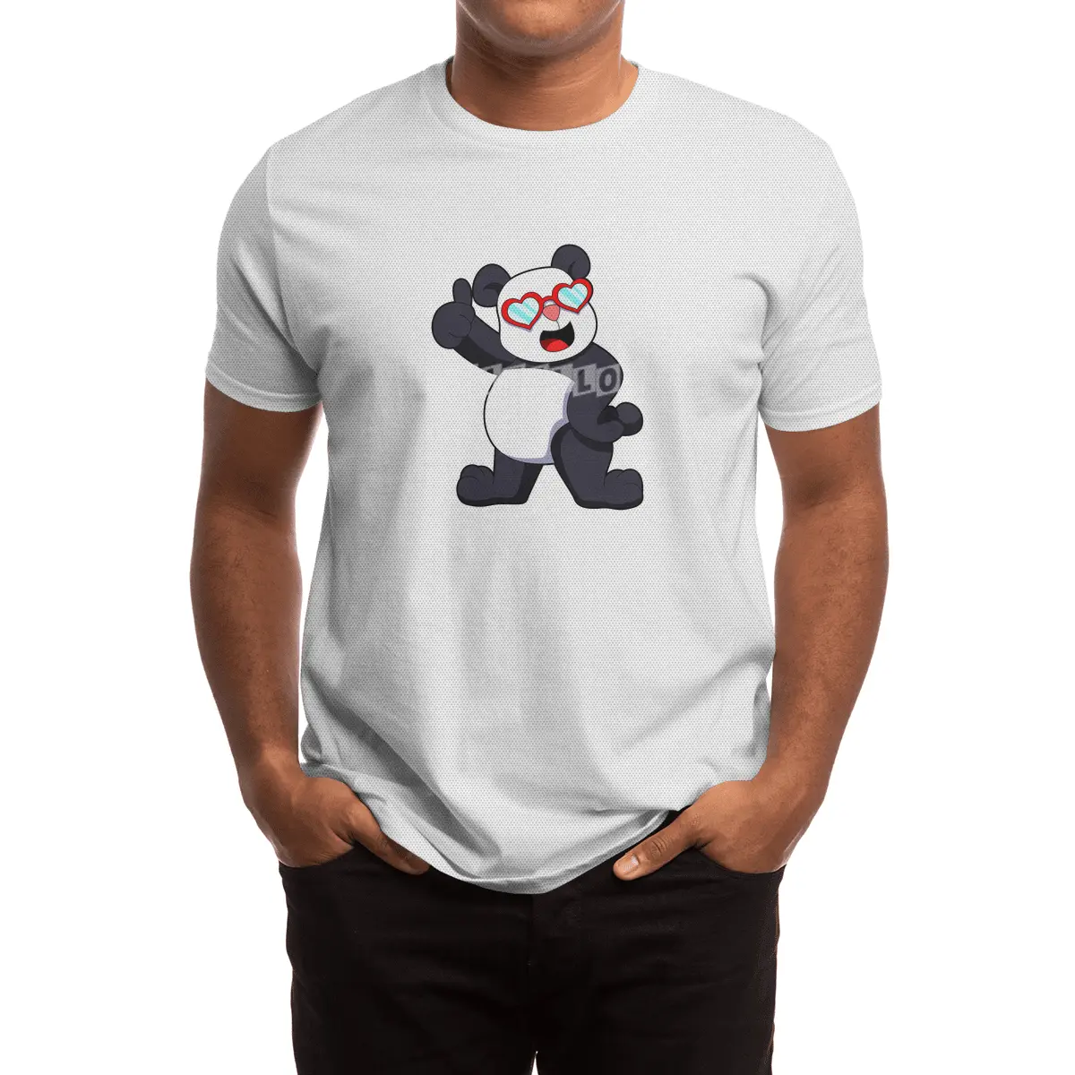 Panda with Heart as Glasses Spor T-Shirt