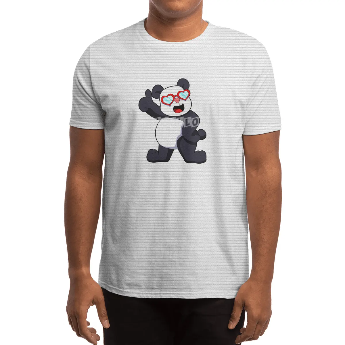 Panda with Heart as Glasses Spor T-Shirt