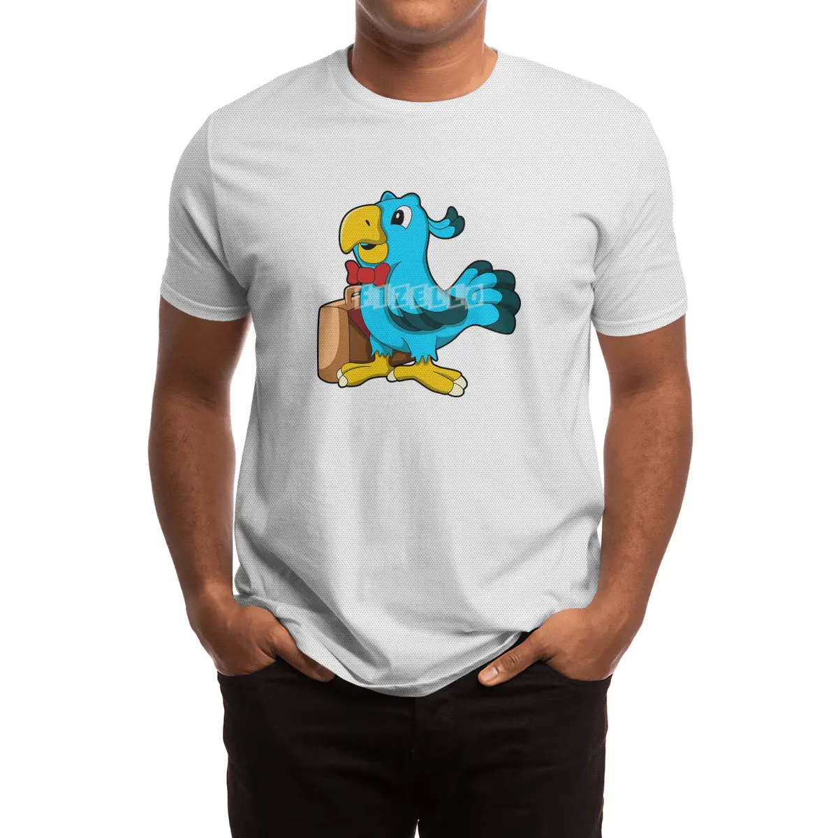 Parrot as Businessman with Bag Spor T-Shirt