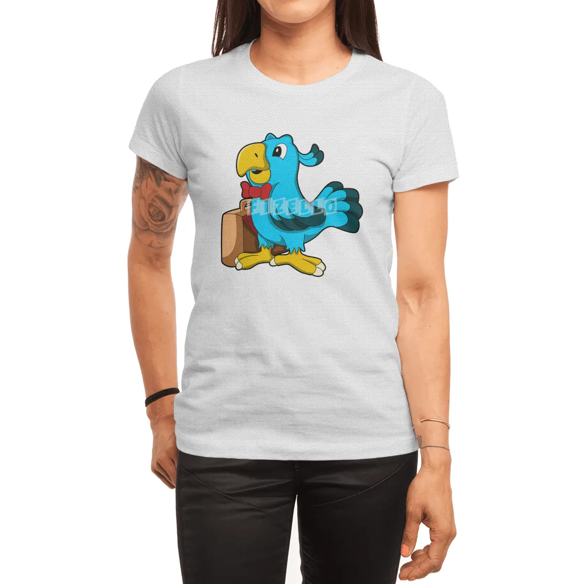 Parrot as Businessman with Bag Spor T-Shirt