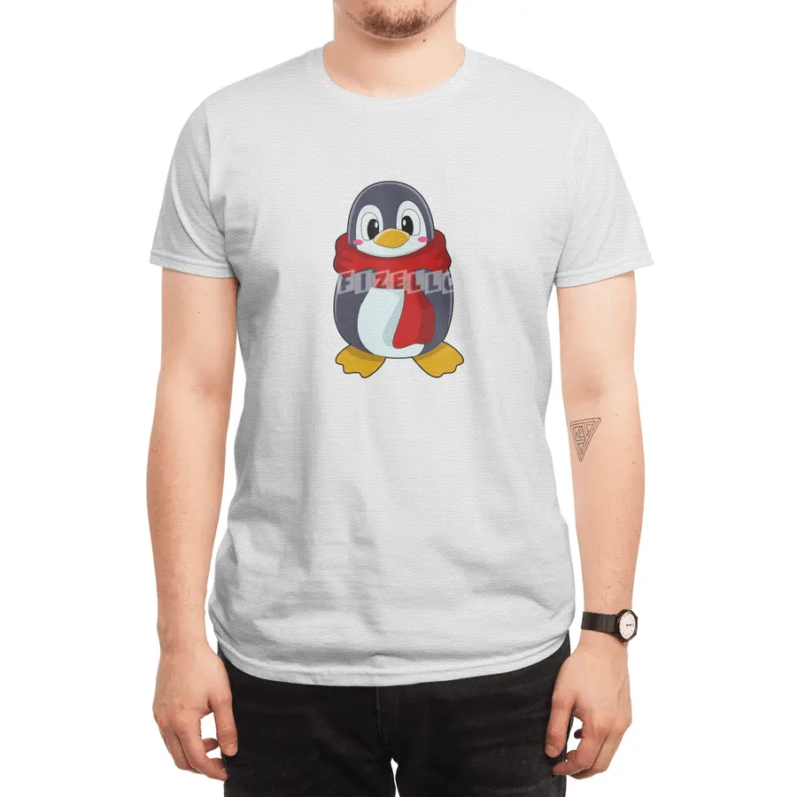 Penguin with Scarf Spor T-Shirt