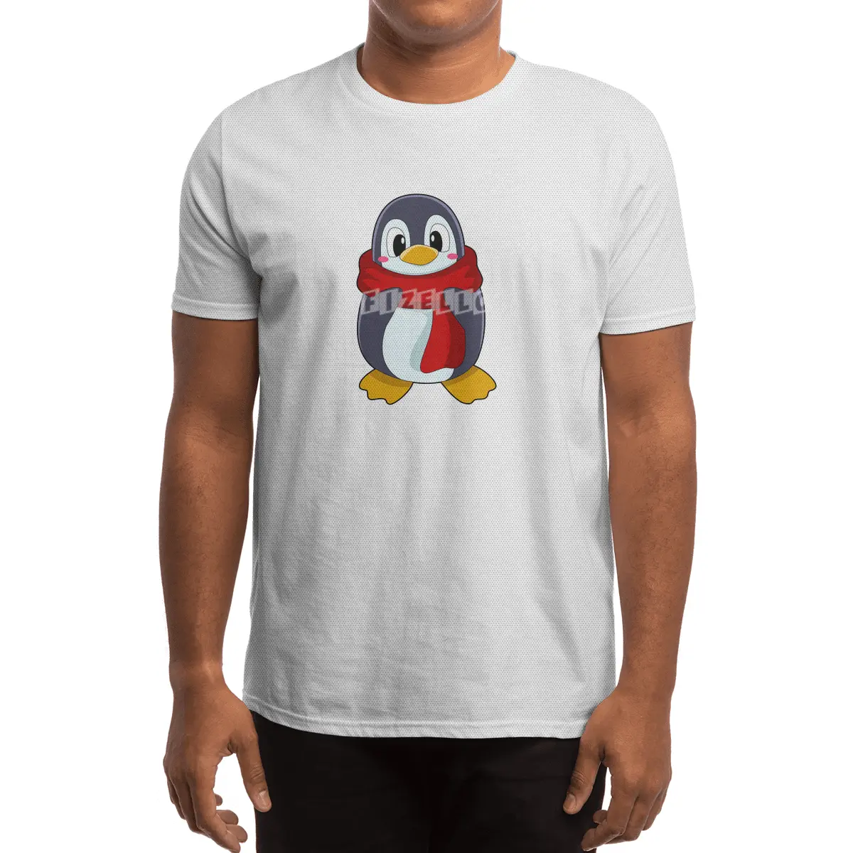 Penguin with Scarf Spor T-Shirt