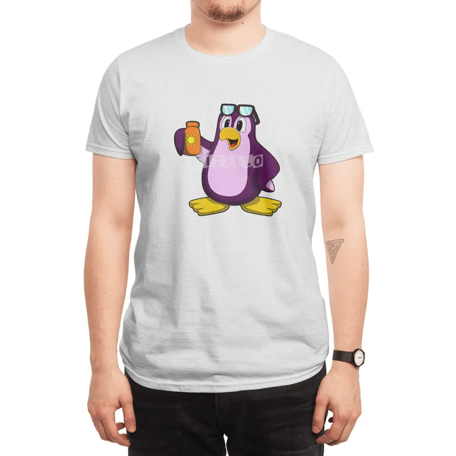 Penguin with Suncream & Sunglasses Spor T-Shirt