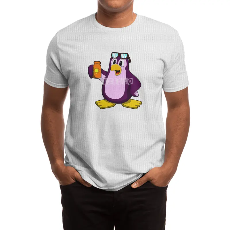 Penguin with Suncream & Sunglasses Spor T-Shirt